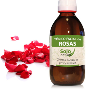 Bote de tónico facial de rosas